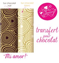 Mi amor - Feuille de transfert pour chocolat