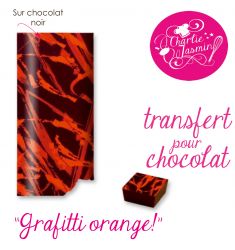 Grafitti Orange - Feuille de transfert pour chocolat